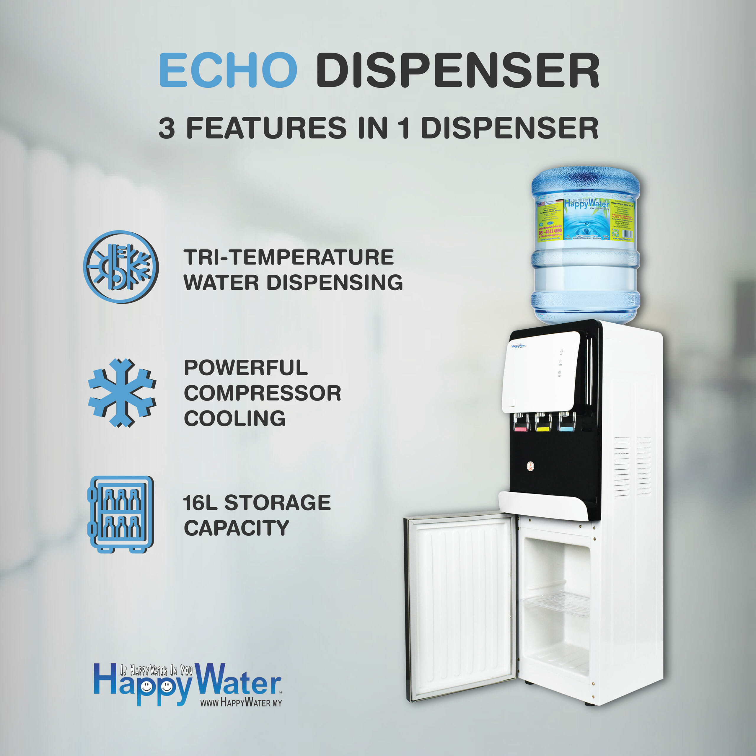 What temp does water in water dispenser